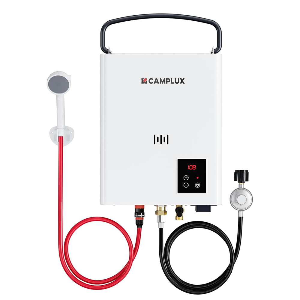 CAMPLUX F5 Ultra Thermostatic Portable Propane Water Heater, 1.32 GPM Camping Hot Water System