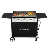 Camplux Plaque de cuisson à gaz d'extérieur Combo 3 brûleurs, camping et hayon 33 000 BTU avec connecteur LP 20 LB