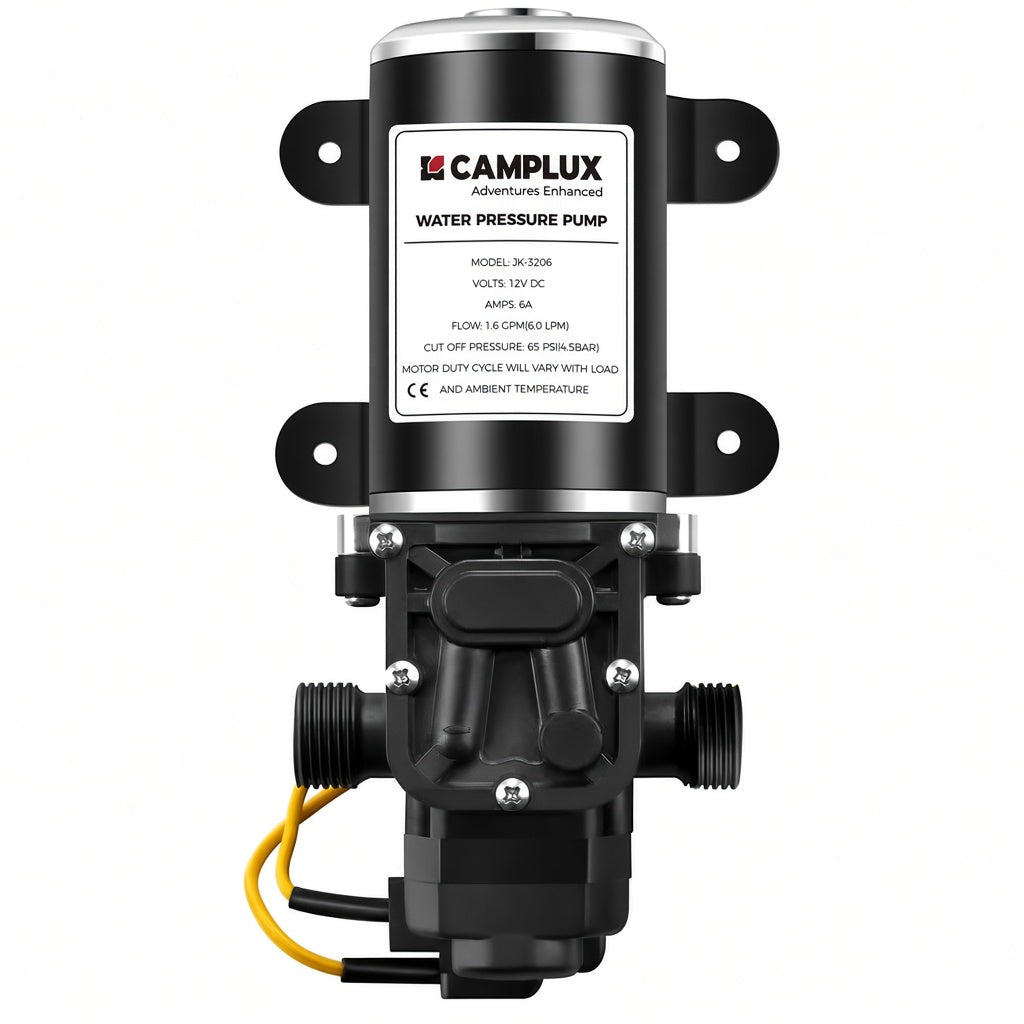 Camplux Pompe à eau 12 V 65 PSI DC 1,6 GPM 6 LPM Diaphragme pour caravane RV bateau de pêche marin