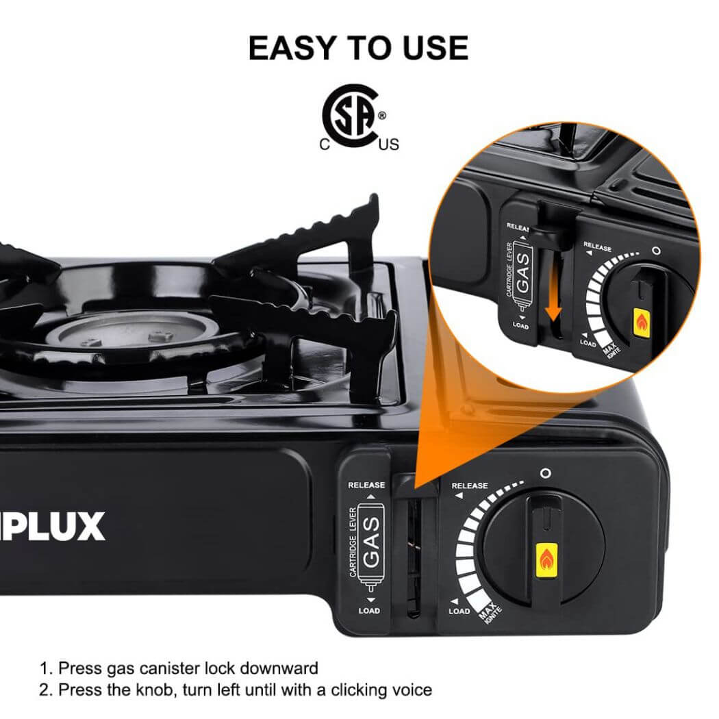 Camplux Réchaud bi-carburant propane et butane avec étui de transport, réchauds de camping portables avec certification CSA
