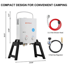 Camplux 1.32 GPM Outdoor Portable Propane Gas Camping Shower with Pump Pack Kits,White