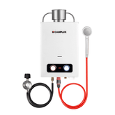 Chauffe-eau portatif sans réservoir, chauffe-eau extérieur au propane Camplux 1,58 GPM avec capuchon de pluie S/S