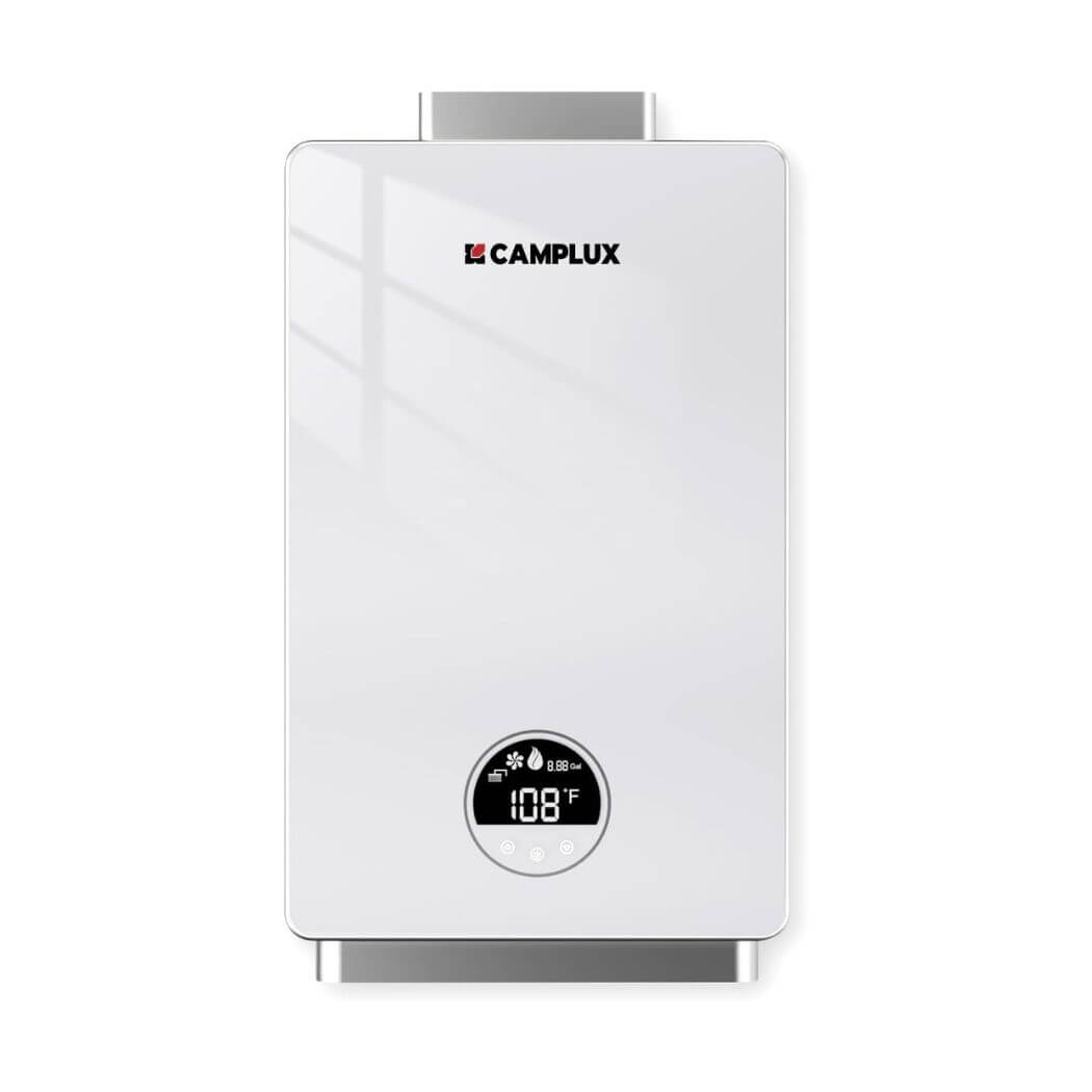 Chauffe-eau à gaz instantané sans réservoir d'intérieur Camplux 3,18 GPM | Blanc