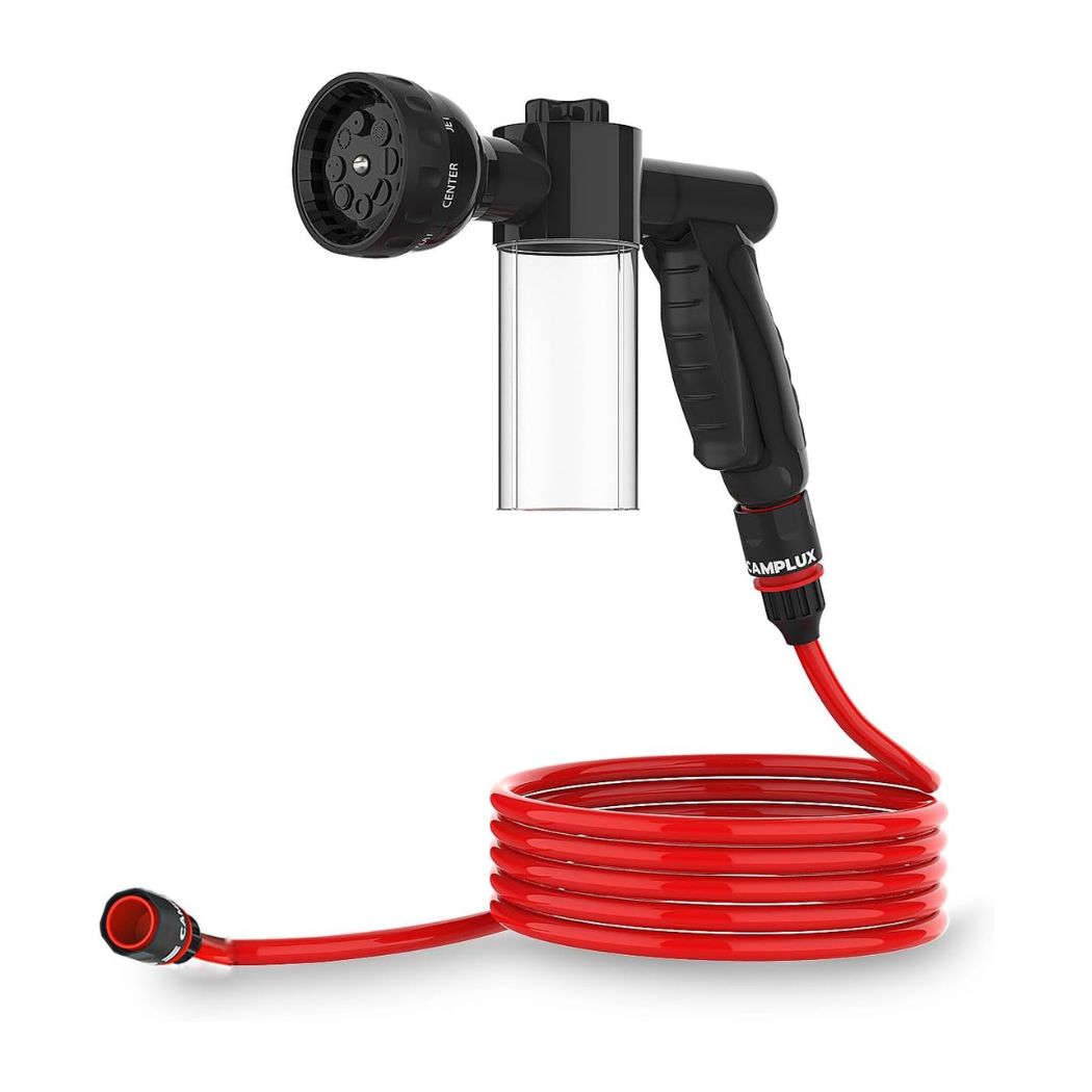 garden hose spray with soap dispenser Camplux Pet Washing Hose Attachment With 11.48 ft Garden Hose For Pet Bathing With Soap Dispenser