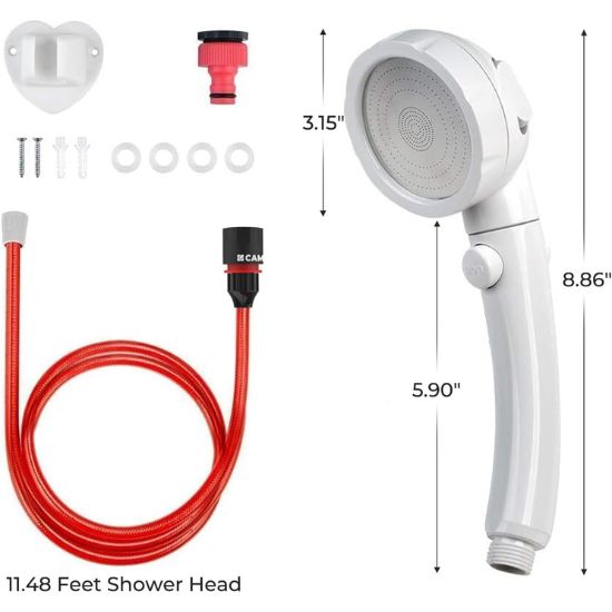 CAMPLUX Hand Held Showerhead with 11.48 FT Garden Hose