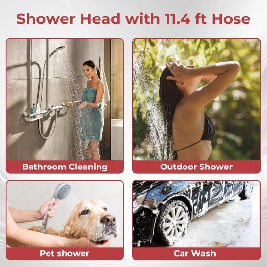CAMPLUX Hand Held Showerhead with 11.48 FT Garden Hose