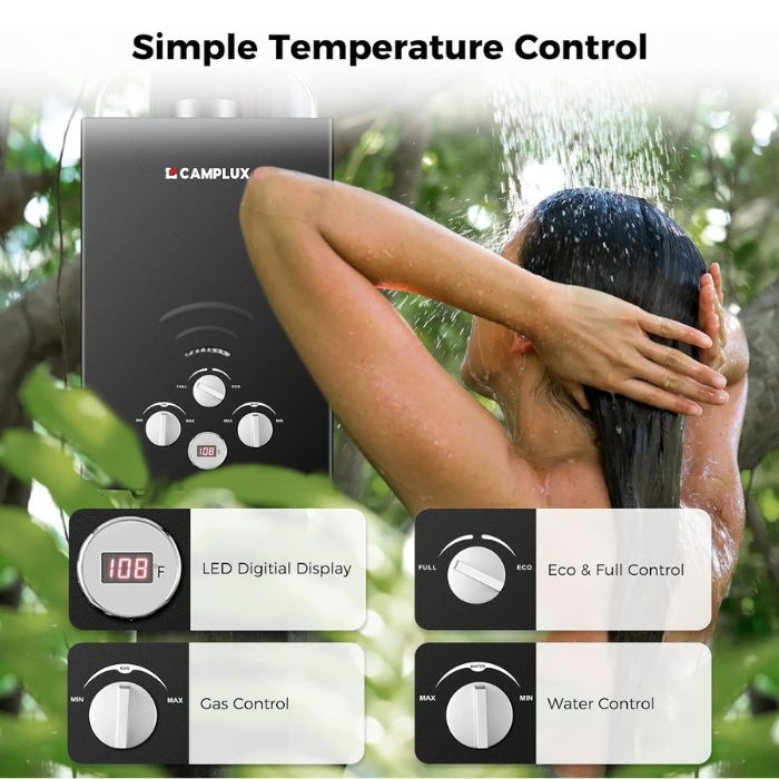 Camplux BW158B Camping Water Heater Propane