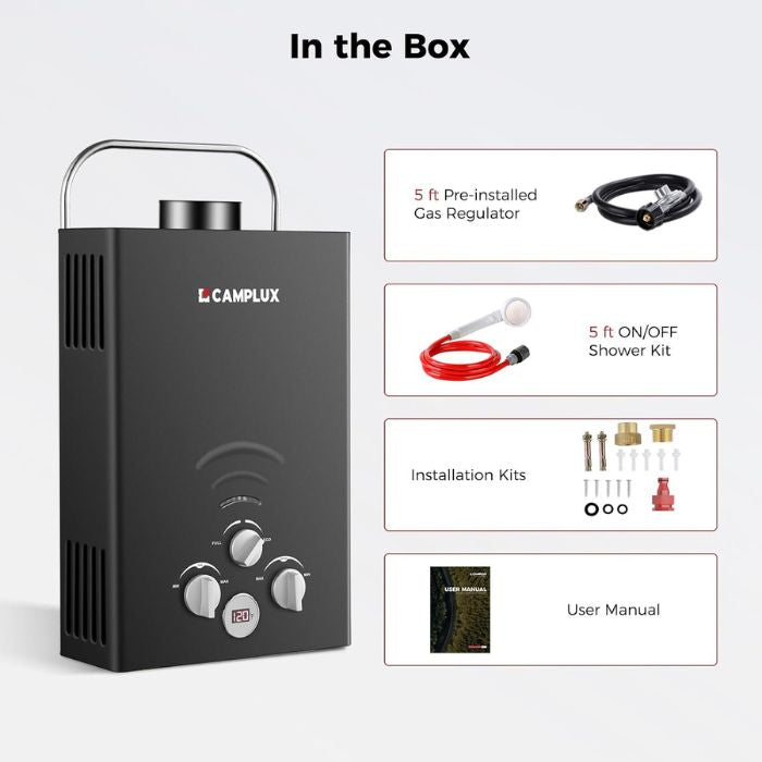 Camplux BW158B Camping Water Heater Propane