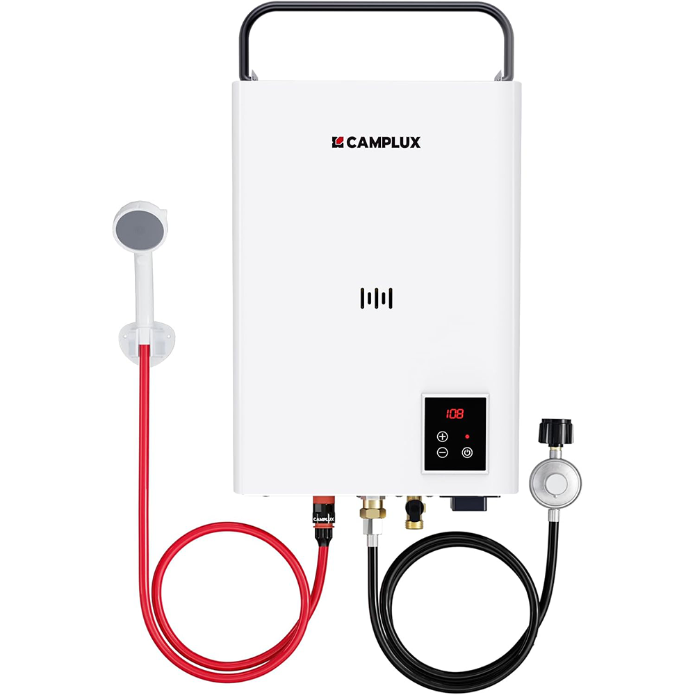 Camplux F10 Ultra Thermostatic Portable Tankless Water Heater – 2.64 GPM Instant Hot Water for Camping, RV & Outdoor Shower