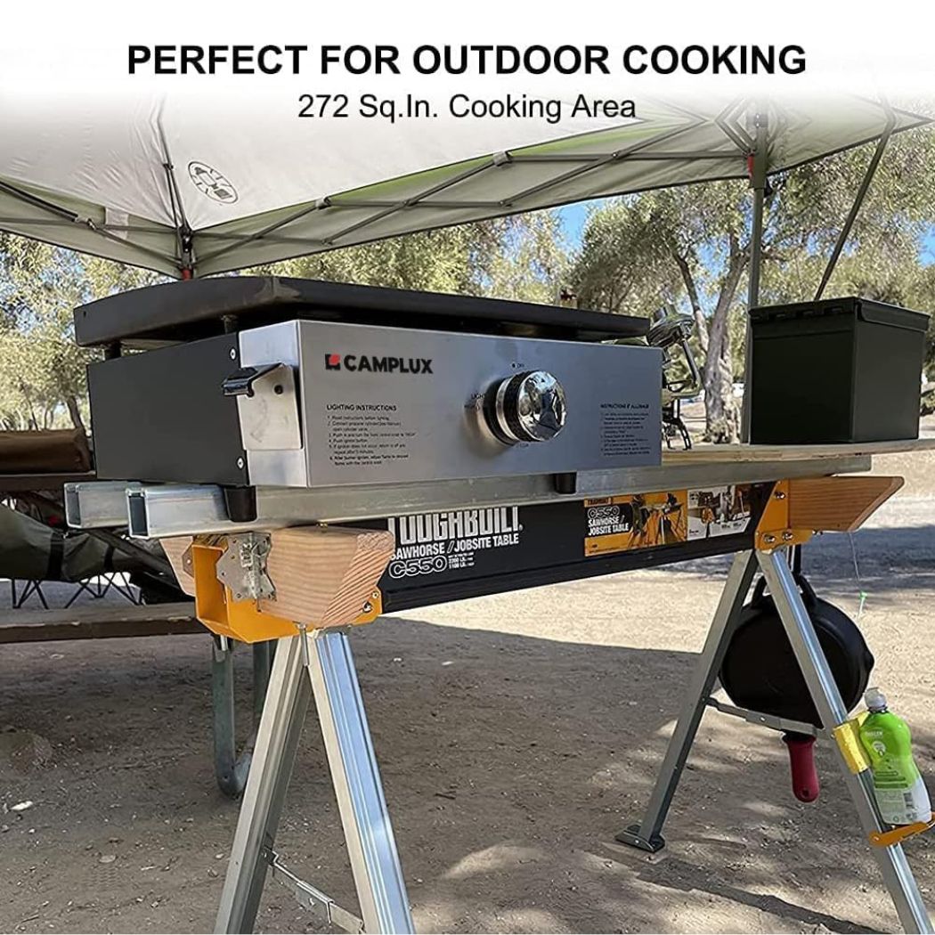 Camplux Plaques de cuisson portatives d'extérieur pour camping-car, camping et hayon - 17 pouces 13 000 BTU