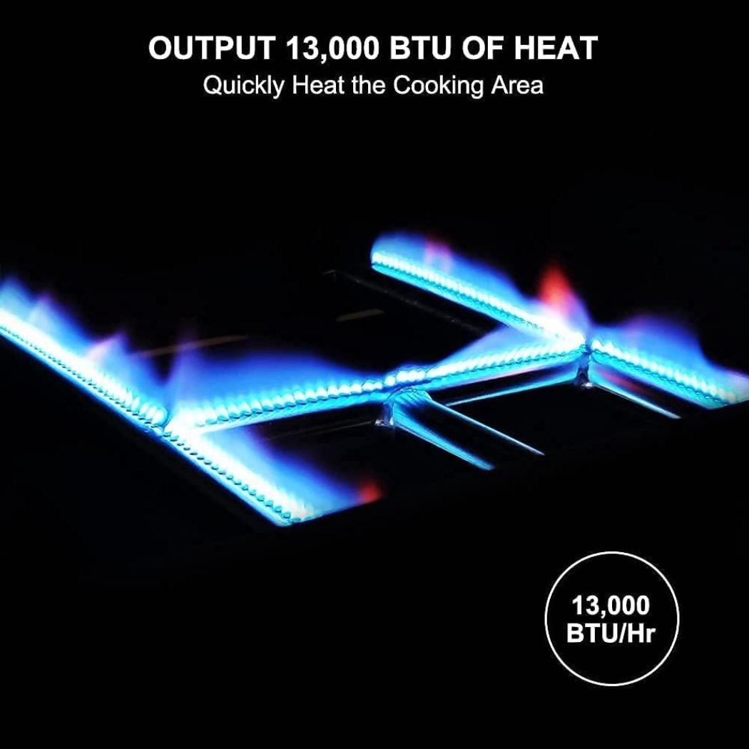 Camplux Plaques de cuisson portatives d'extérieur pour camping-car, camping et hayon - 17 pouces 13 000 BTU