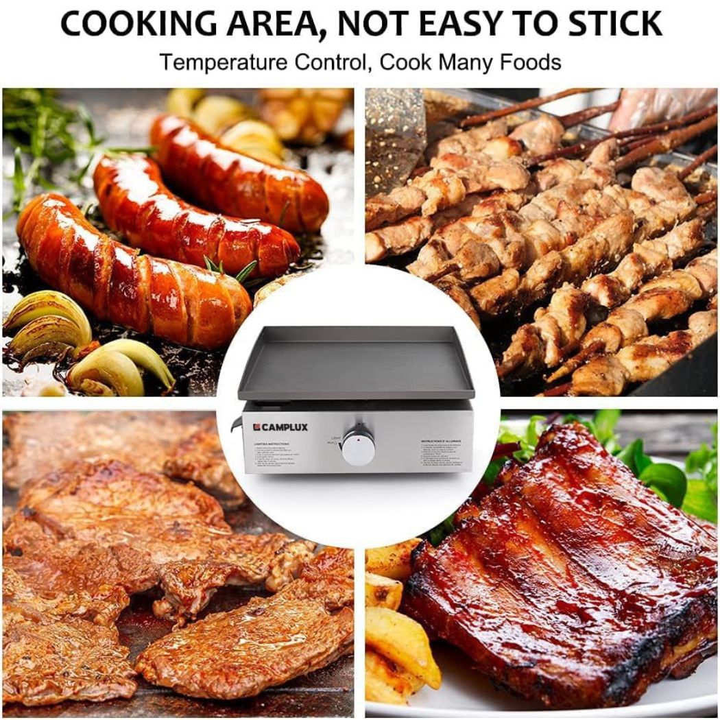 Camplux Plaques de cuisson portatives d'extérieur pour camping-car, camping et hayon - 17 pouces 13 000 BTU