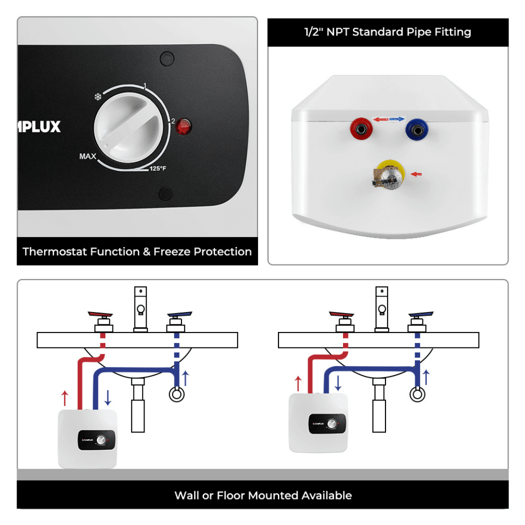 Chauffe-eau électrique à mini réservoir Camplux 120 V - 4,0 gallons