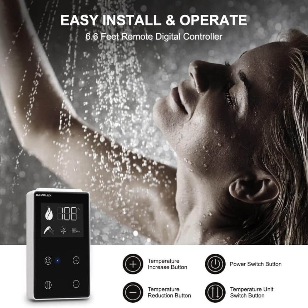 Camplux RV water heater RS264 with a digital controller, easy using.