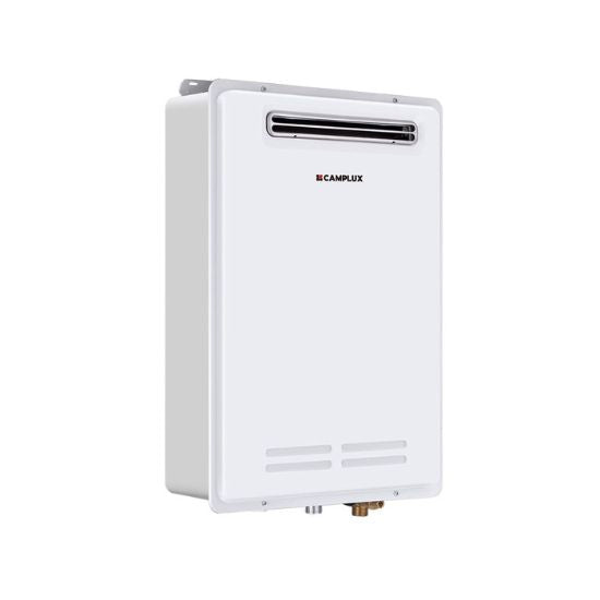 Camplux Chauffe-eau chaude sans réservoir pour toute la maison 6,86 GPM pour 3 à 4 personnes | Blanc