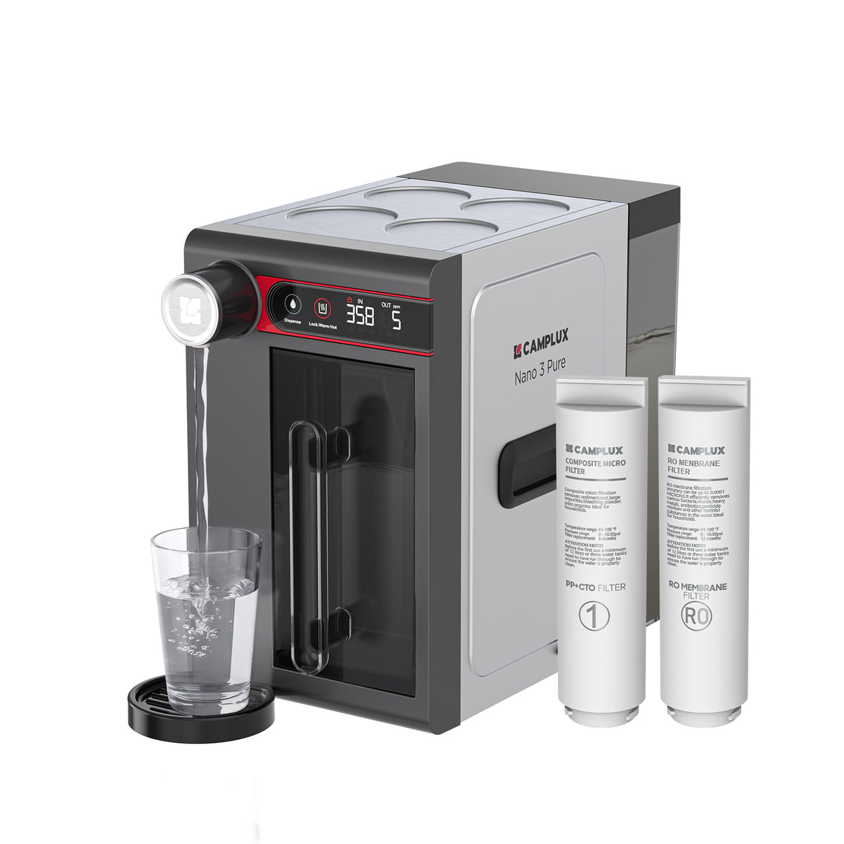 CAMPLUX ROH75 Portable RO Water Purifier with Hot Water