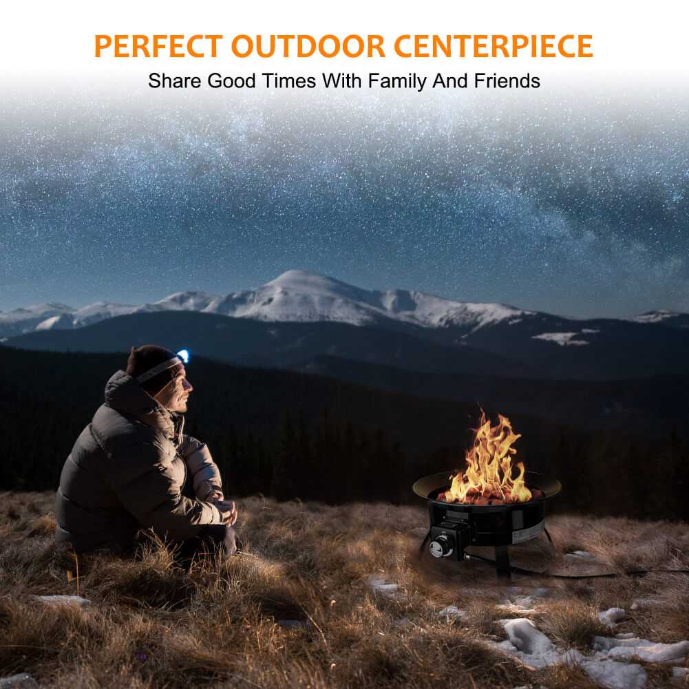 Portable Propane Fire Pit, Camplux Outdoor Gas Fire Bowl for RV Camping Backyard Party, FP19MB 19 Inch Diameter, Black