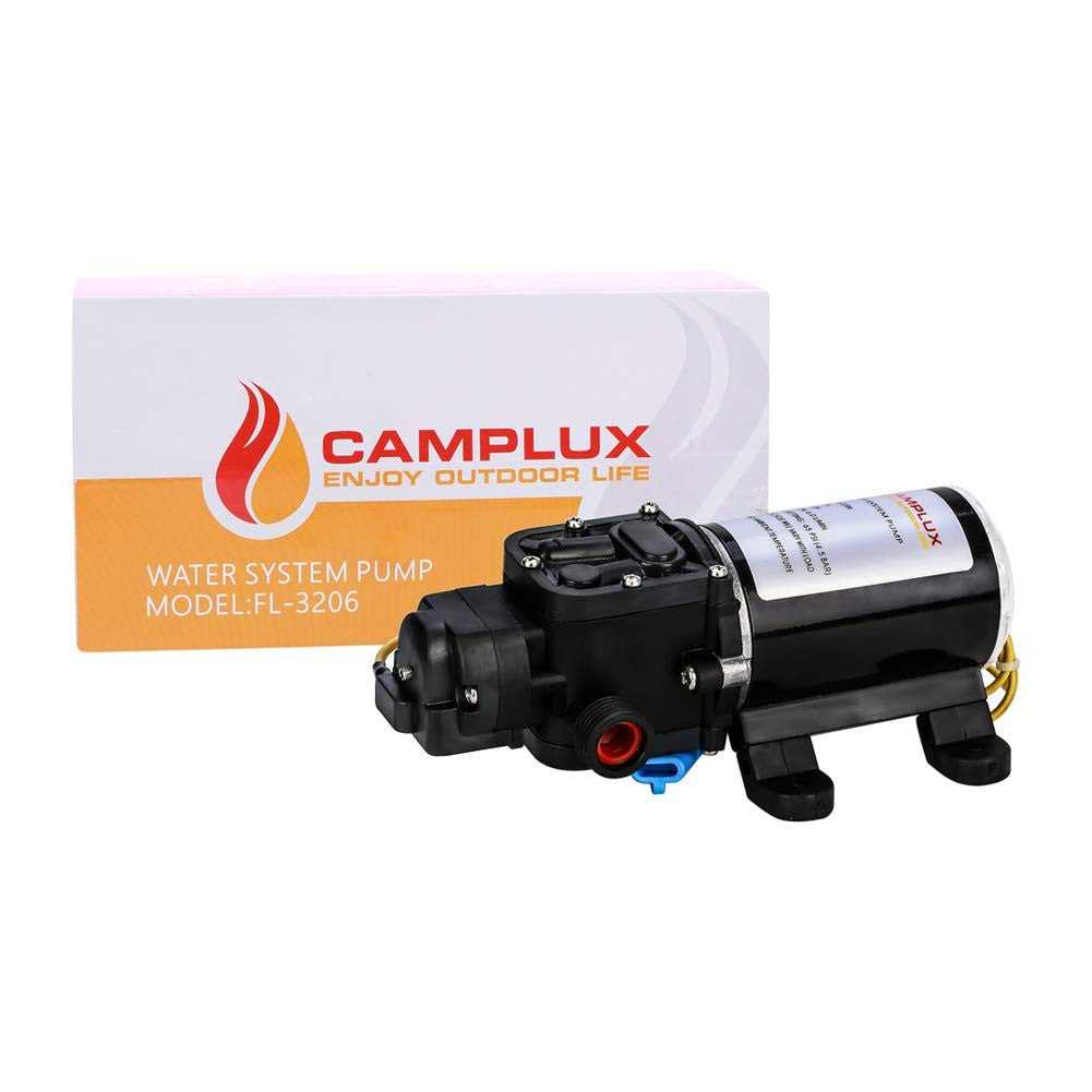 Camplux 12V Water Pump 65PSI DC 1.6GPM 6LPM Diaphragm