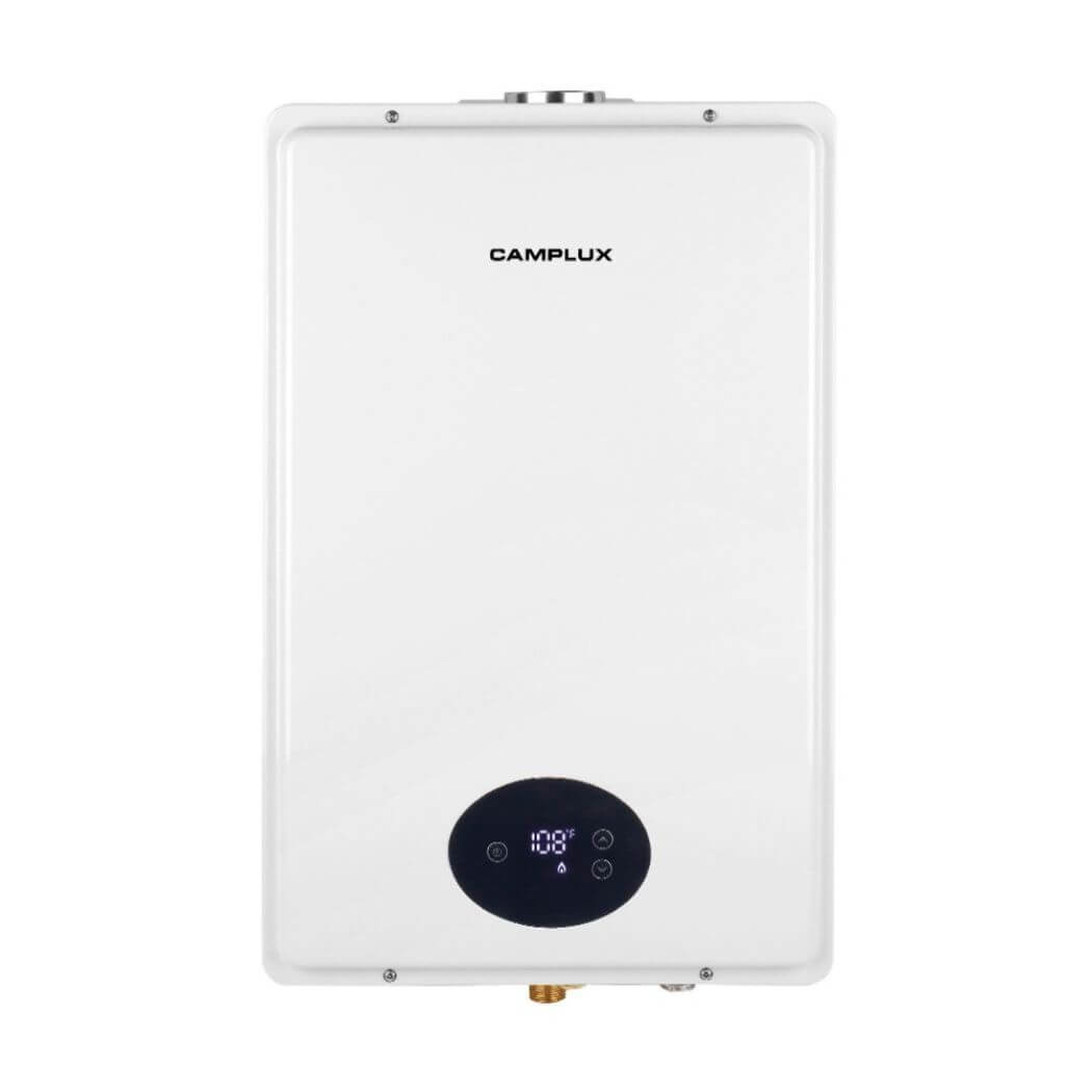 Camplux indoor gas water heater: compact and efficient heating solution for your home.