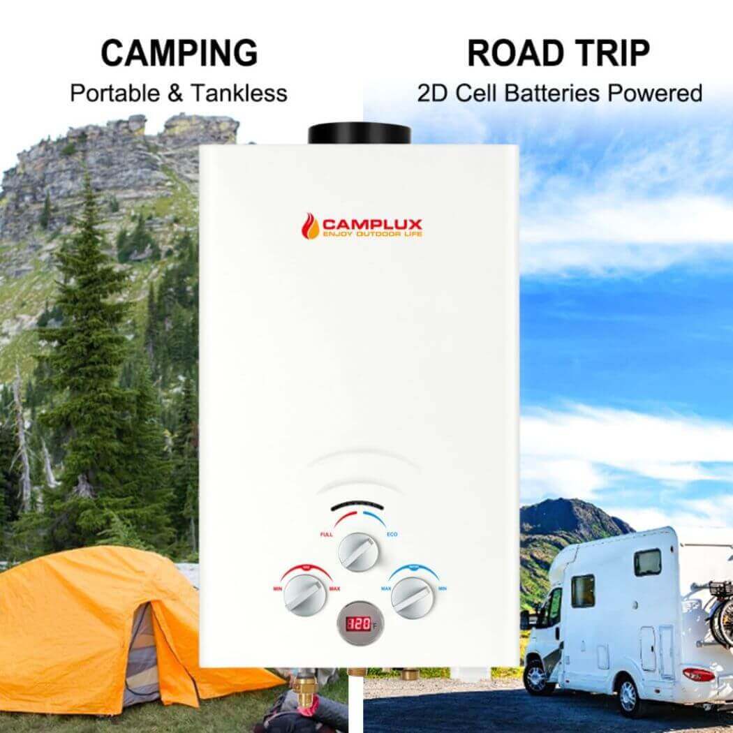 Camplux BW211 water heater: Perfect for camping and road trips.