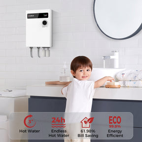 Camplux On Demand Electric Tankless Water Heater 18kW | White