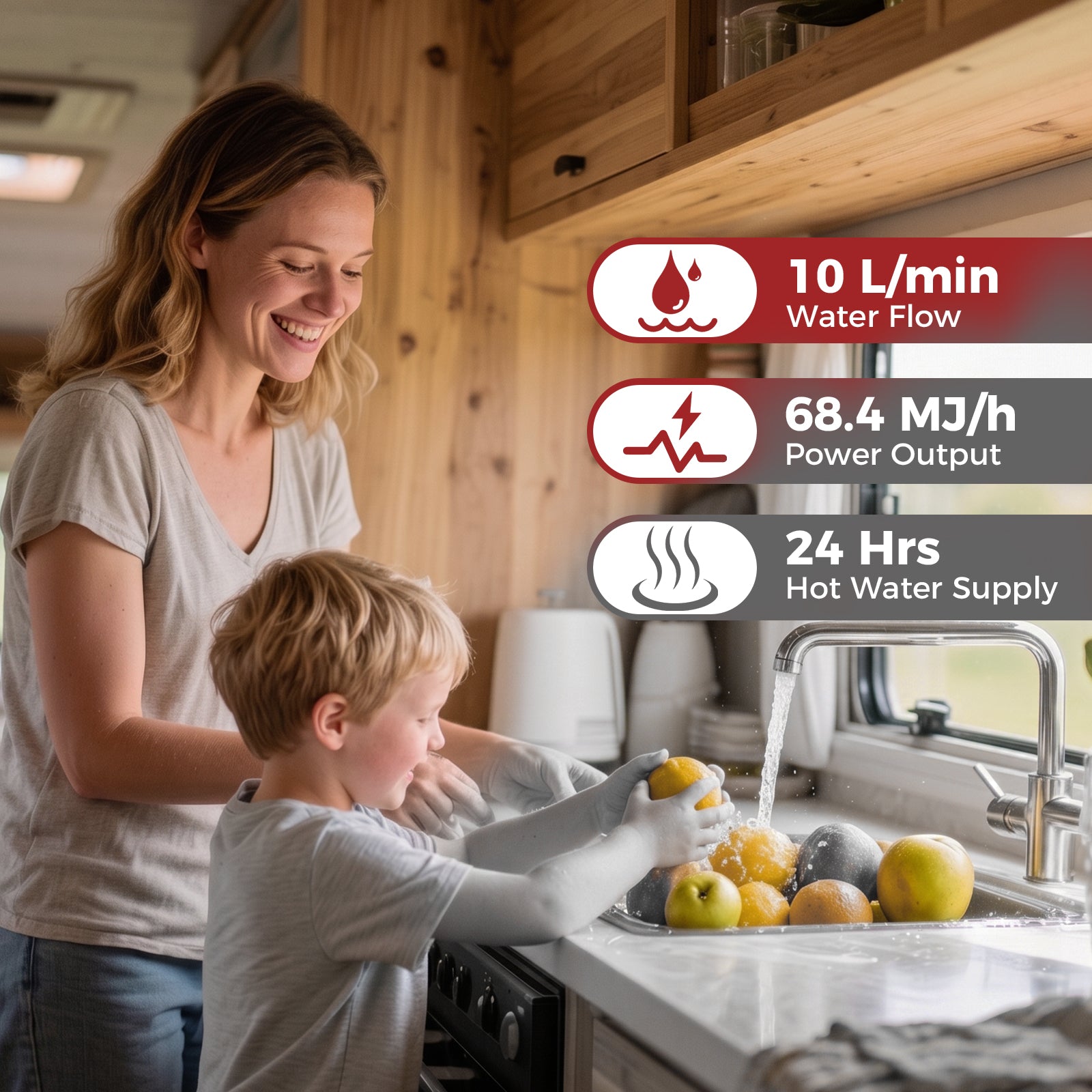 Camplux Classic 65,000 BTU RV Tankless Water Heater 2.64 GPM-White