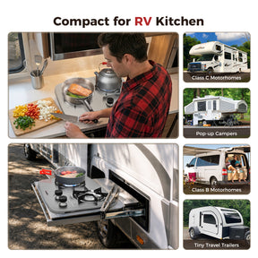 Camplux Pro Built-in 2 Burner Propane RV Stove