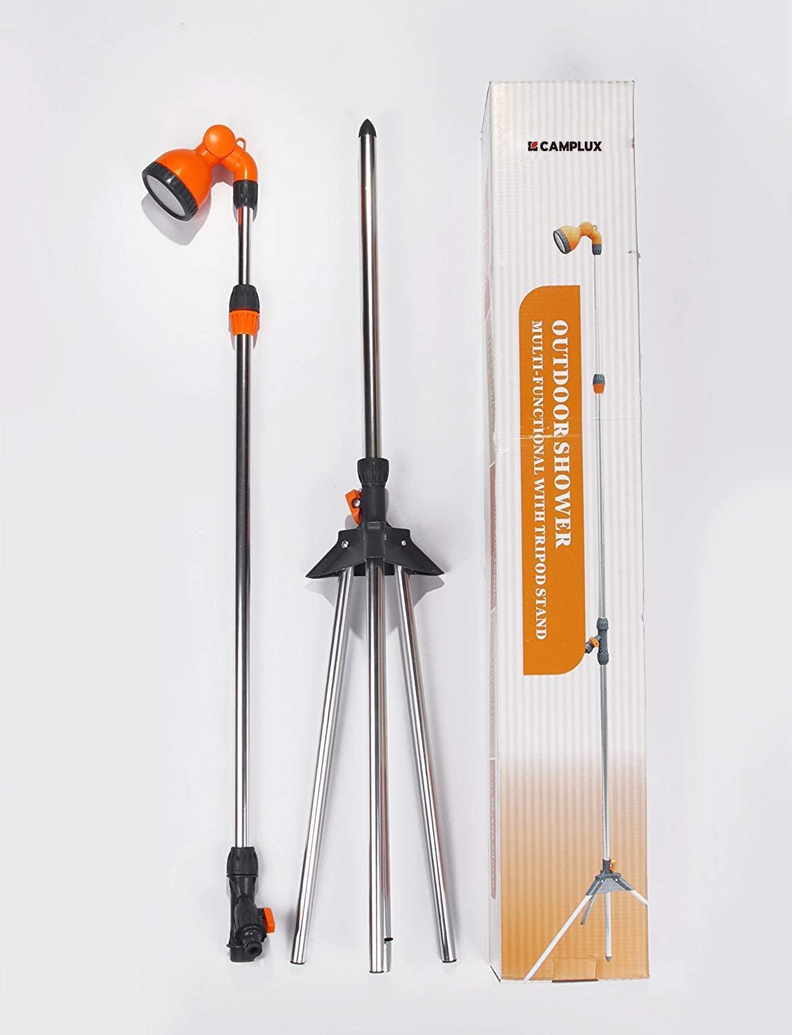 Portable Poolside Outdoor Shower with on/off Valve and Tripod Stand