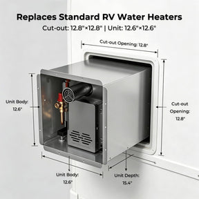 Camplux Classic 65,000 BTU RV Tankless Water Heater 2.64 GPM-White