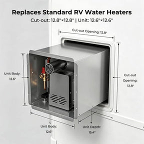 Camplux Classic 65,000 BTU RV Tankless Water Heater 2.64 GPM On-Demand Hot Water with Remote Control