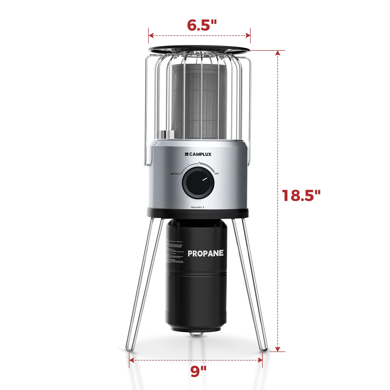 Camplux Nano Air 2, Portable Compact Design for Camping and Patio, Outdoor Propane Heater, Easy Setup