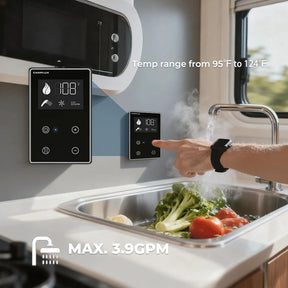 Camplux Classic 65,000 BTU RV Tankless Water Heater 2.64 GPM On-Demand Hot Water with Remote Control
