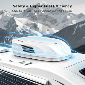 CAMPLUX 15,000 BTU RV Air Conditioner with Heat Pump – Quiet Rooftop AC & Heater, Remote Control, R32 Refrigerant, Perfect for Camper, Fifth Wheel & Food Trucks