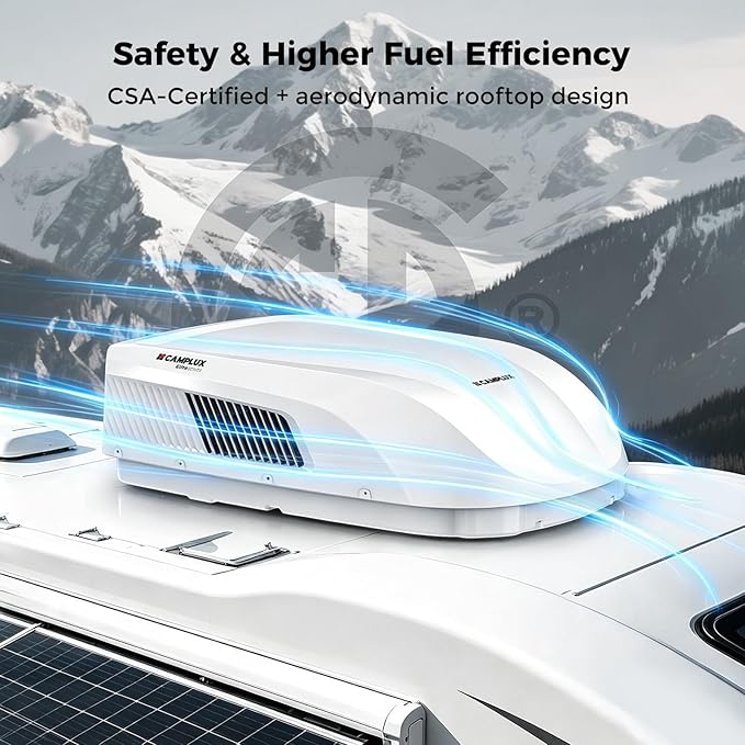 CAMPLUX 15,000 BTU RV Air Conditioner with Heat Pump – Quiet Rooftop AC & Heater, Remote Control, R32 Refrigerant, Perfect for Camper, Fifth Wheel & Food Trucks