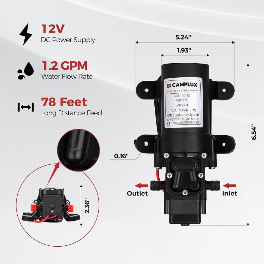 Chauffe-eau portatif hors réseau au propane Camplux pour camping-car, remorque et camping-car - Noir 