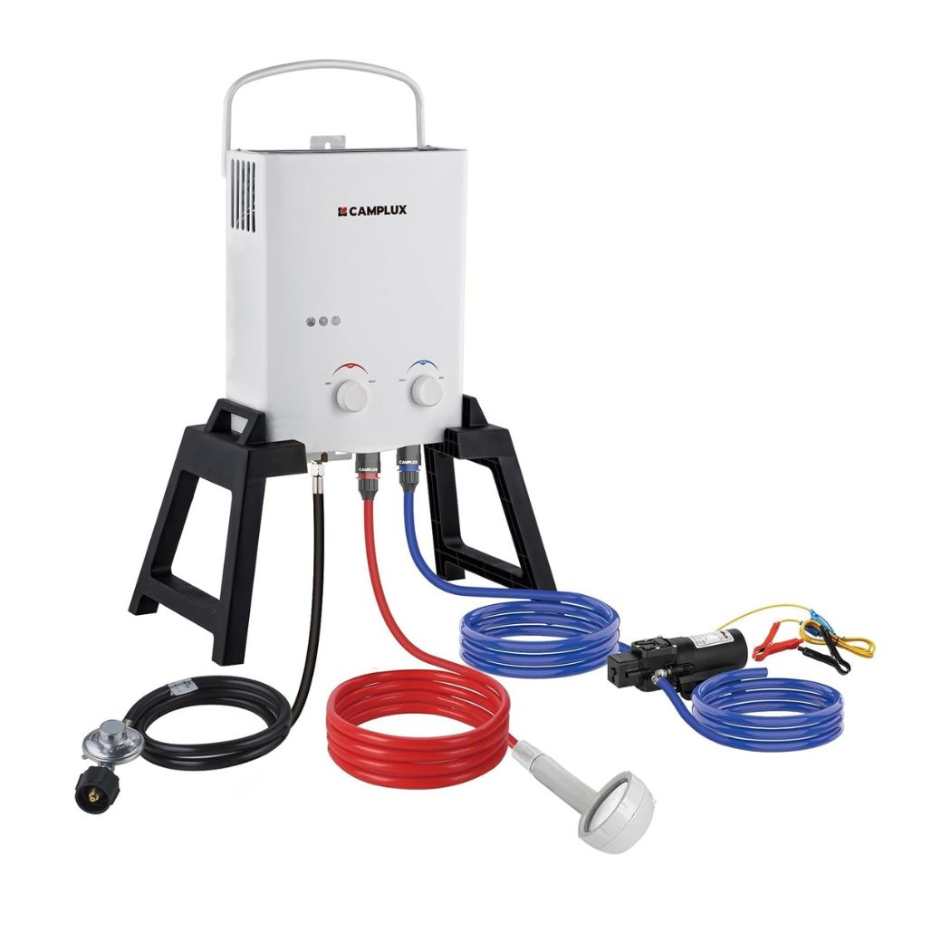 Camplux AY132MAXP Portable Propane Water Heater, Pump Stand Kit