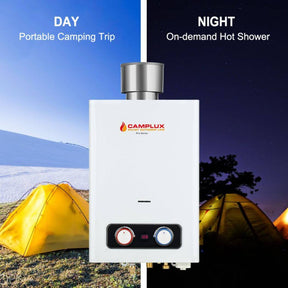Camplus portable camping hot water heater: On-demand, portable solution for hot water while camping.