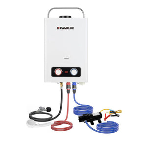 Chauffe-eau portatif extérieur sans réservoir au propane Camplux Pro 6L 1,58 GPM avec pompe à eau 1,2 GPM 
