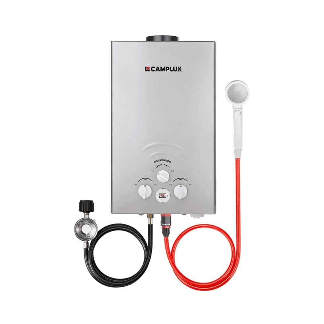 Portable Propane Tankless Water Heater , Camplux 2.11 GPM On Demand Camping Gas Water Heater, Gray