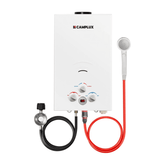 Camplux Chauffe-eau portable au gaz propane 2,64 GPM, chauffe-eau de camping extérieur sans réservoir avec affichage numérique, blanc 