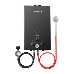 Camplux Chauffe-eau portable au gaz propane 2,64 GPM, chauffe-eau de camping extérieur sans réservoir avec affichage numérique, blanc 