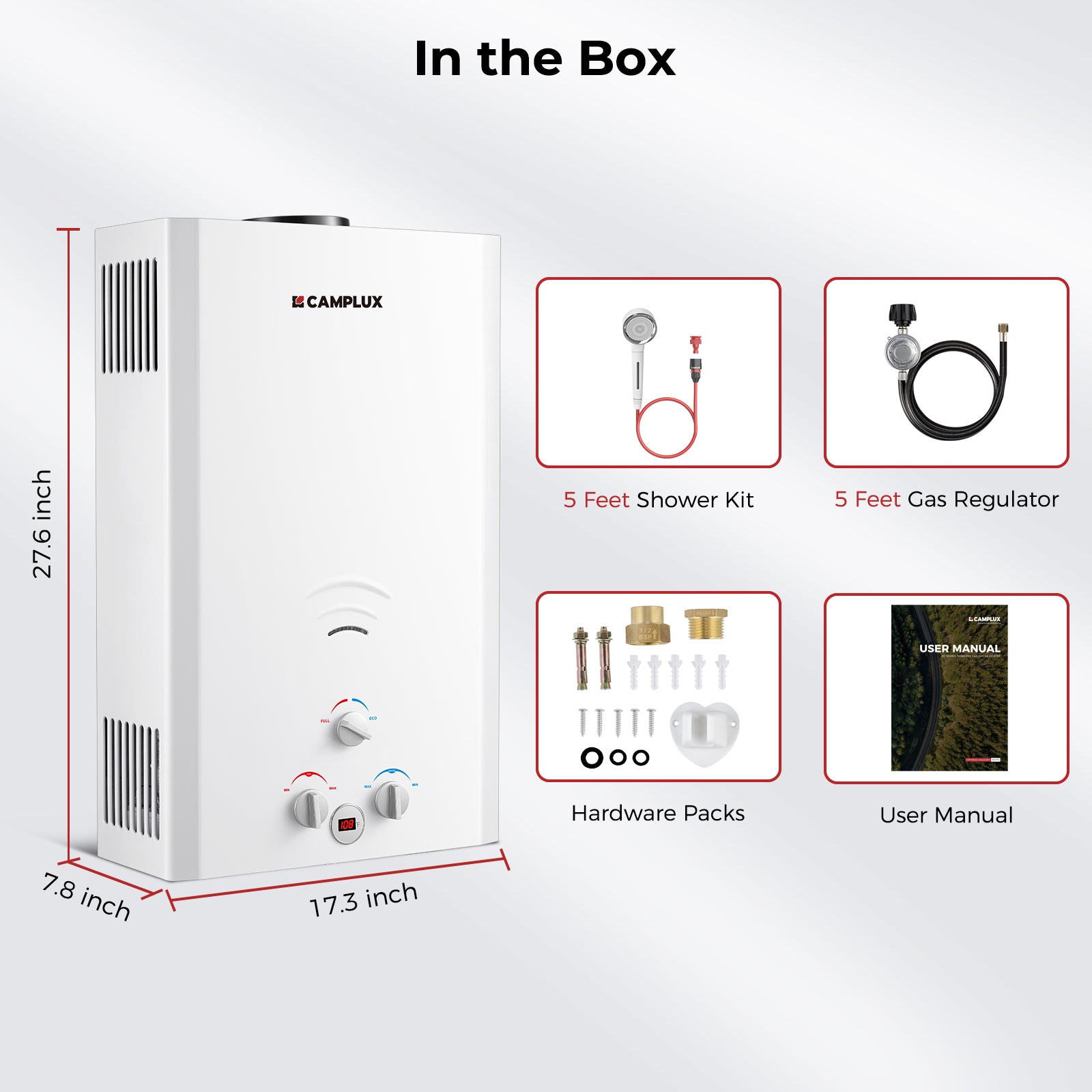 Camplux BW528 Glamping Water Heater Propane
