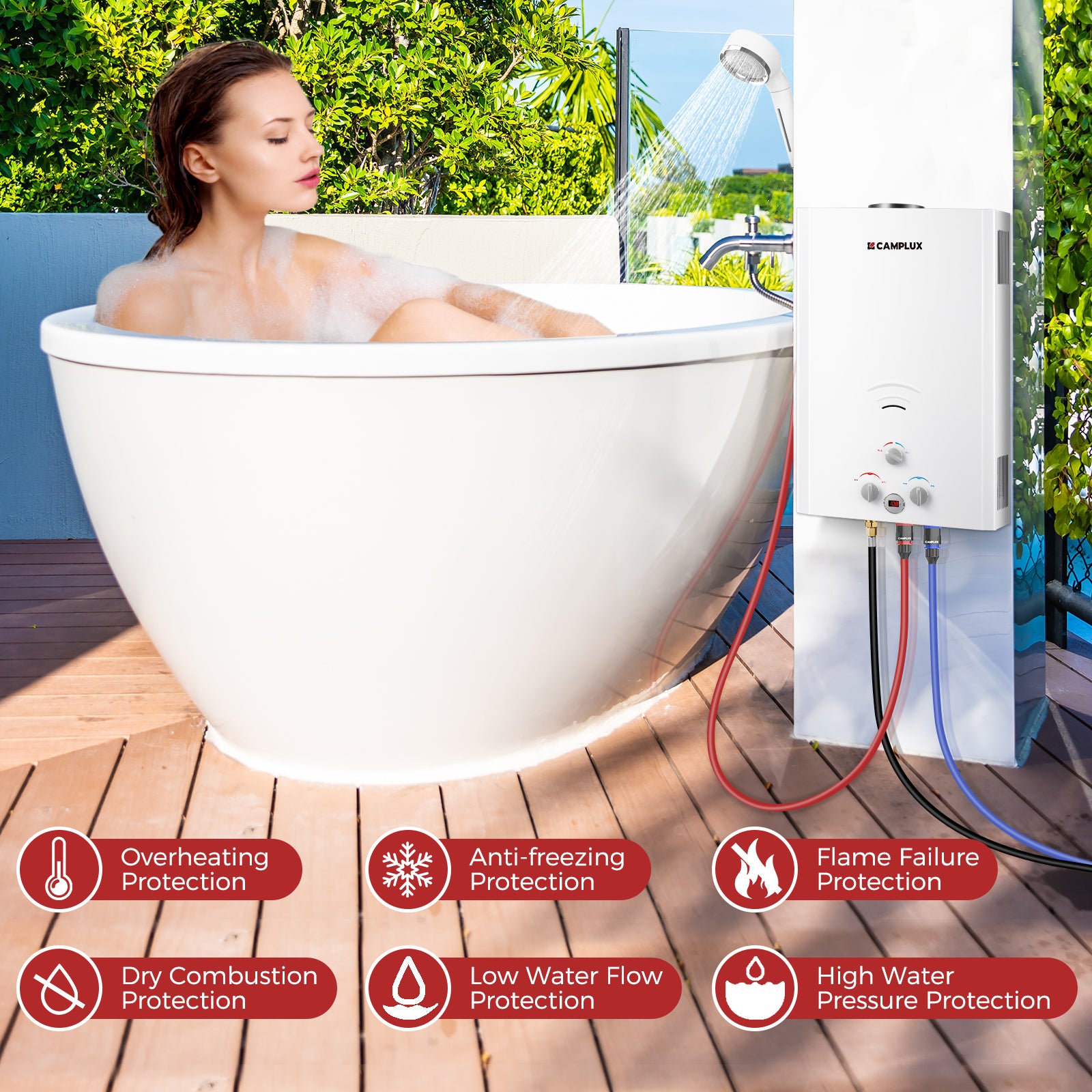 Camplux BW528 Glamping Water Heater Propane