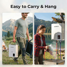 Camplux F10 Ultra Thermostatic Portable Tankless Water Heater –  2.64 GPM Instant Hot Water for Camping, RV & Outdoor Shower
