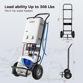 CAMPLUX D52 Dolly Hand Cart Large 10 Inch Pneumatic Wheels