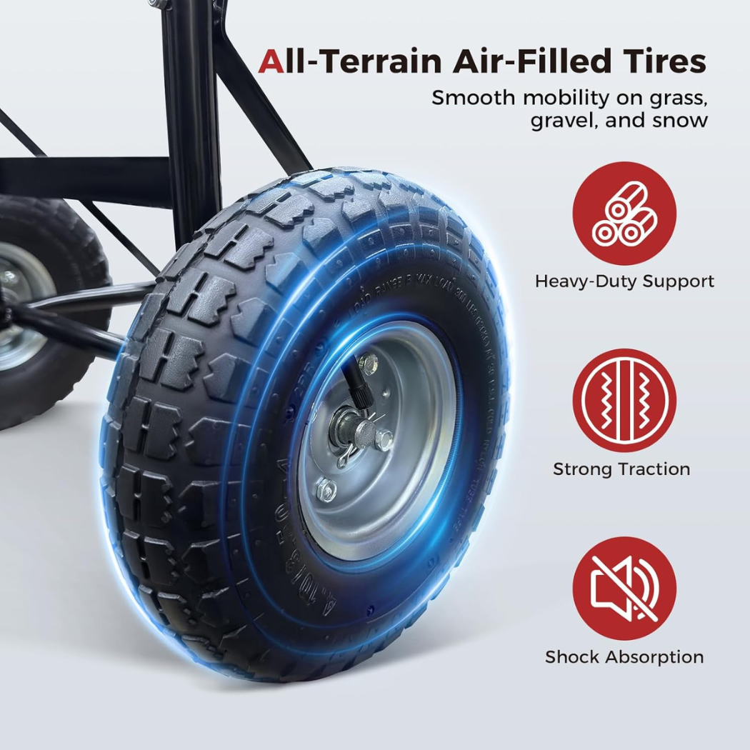 CAMPLUX D52 Dolly Hand Cart Large 10 Inch Pneumatic Wheels