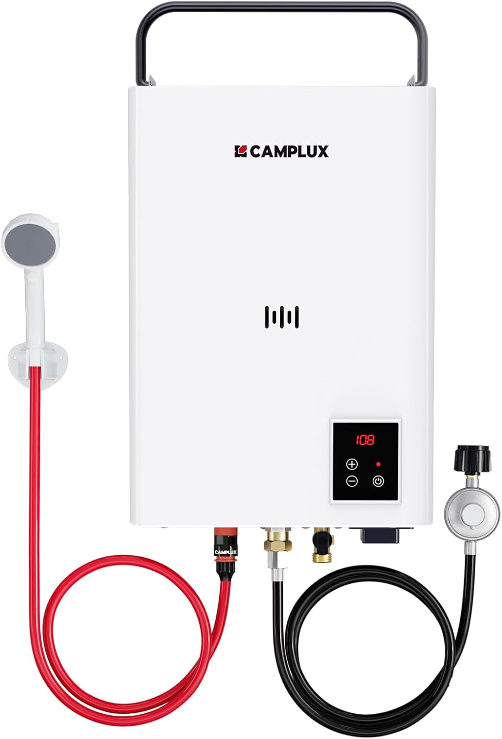 Camplux F10 Ultra Thermostatic Portable Tankless Water Heater –  2.64 GPM Instant Hot Water for Camping, RV & Outdoor Shower