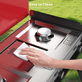 Camplux Propan-Campingkocher, 2 Brenner und 1 Grill, 15.000 BTU Selbstzündung 