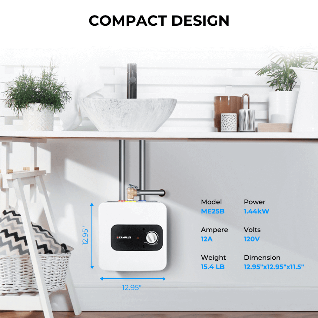 Mini-Tank tragbarer elektrischer Warmwasserbereiter | 120 V, 2,5 Gallonen