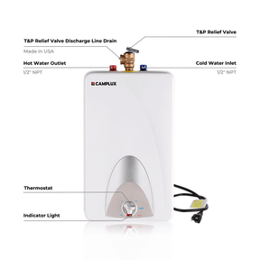 Chauffe-eau électrique au point d'utilisation avec mini-réservoir Camplux 120 V - 4,0 gallons 